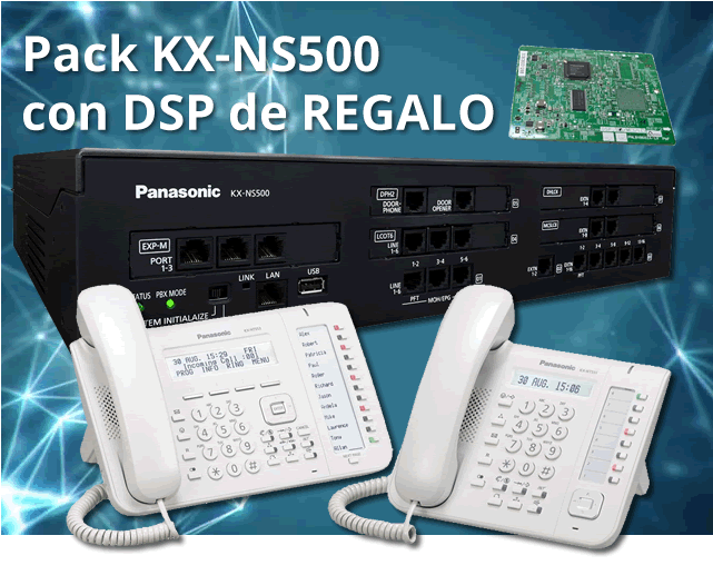 Oferta PACK Centralita Telefónica KX-NS500 IP con DSP de Regalo